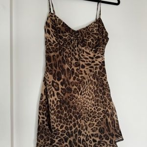 Superdown Leopard Cheetah Print MINI Dress XS